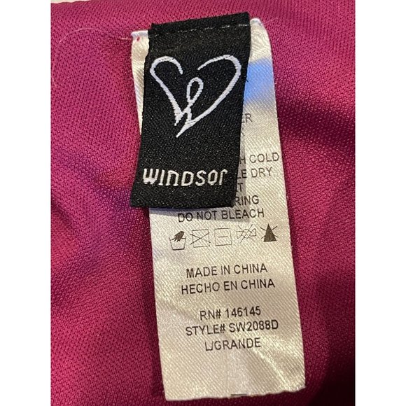 Windsor Women Bridesmaid Formal Dress Maxi Off Shoulder Lace Up Back Hot Pink L - Picture 5 of 6